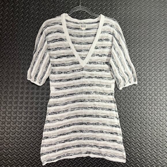 Converse One Star Knitted Sweater Dress Black White Stripped Womans Size Small - Picture 1 of 7
